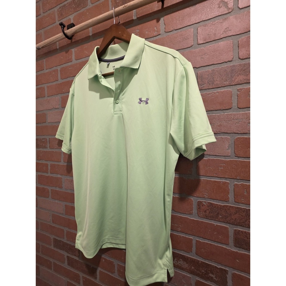 Under Armour Men's Blue Polo Shirt  Heatgear Loose  Large Golf Stretchy Sku 98